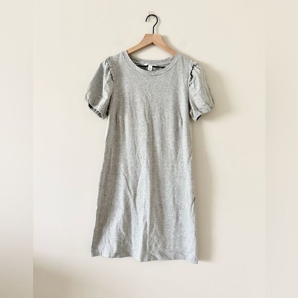 Nine West Shirt Dress with Puff Sleeve in Light Heathered Gray - Size M - Picture 1 of 5